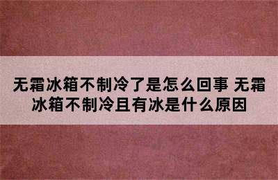 无霜冰箱不制冷了是怎么回事 无霜冰箱不制冷且有冰是什么原因